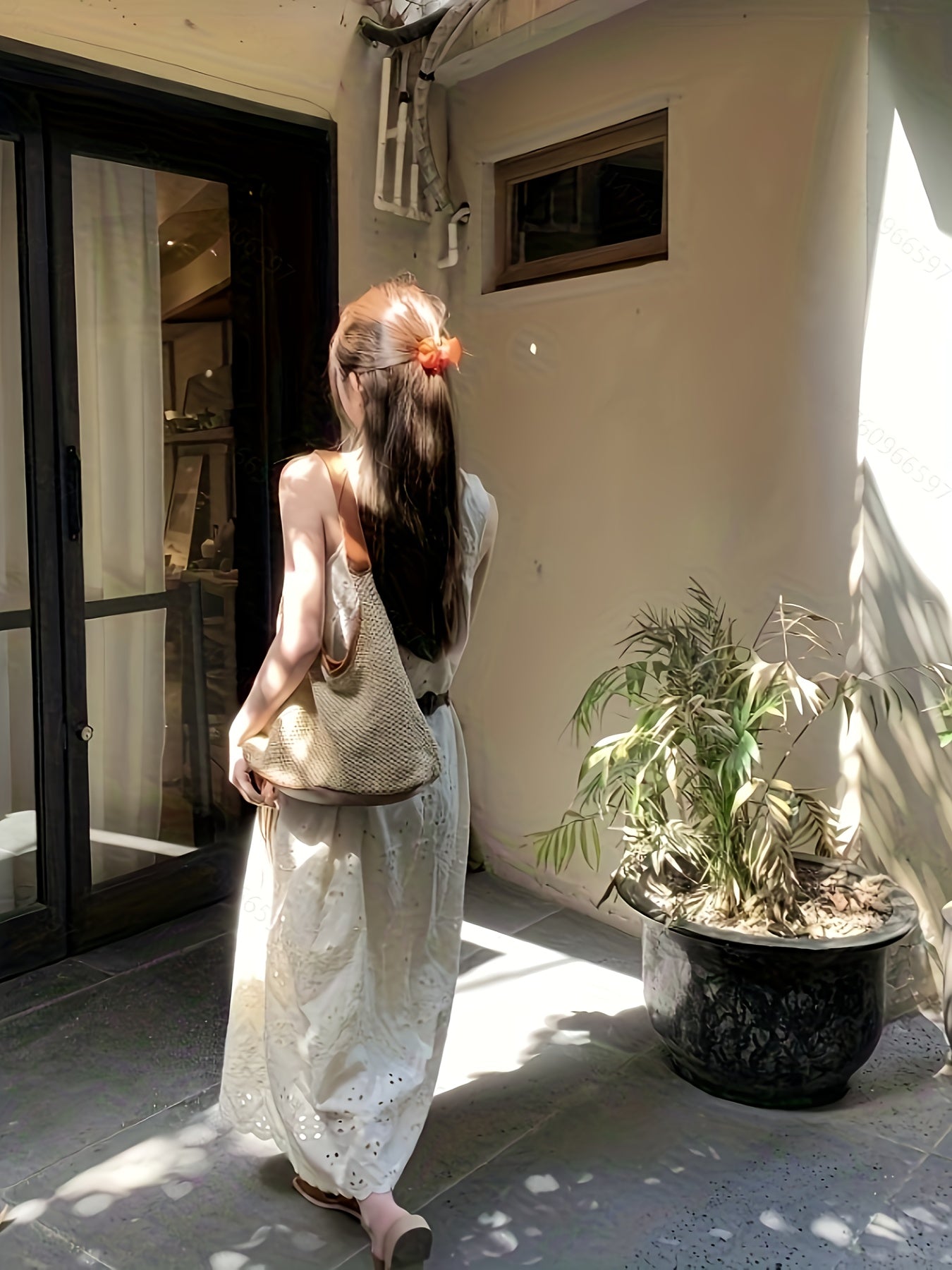 Korean Style Chic Lace Embroidered Tie-Back Midi Dress for Women - Sleeveless, Loose Fit, Summer Casual Wear with Bonus Belt, No Padding, Korean Fashion|Trendy Midi|Lace Detailing, Cute Dresses