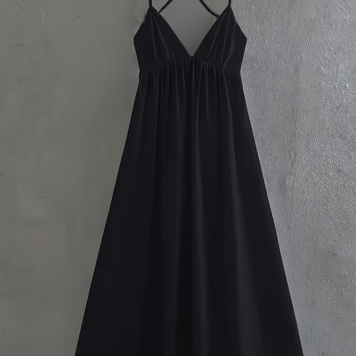Women's Sexy Backless Evening & Party Dress - Spaghetti Strap Formal\u002FBeach Gown, Machine Washable Elegant Black Formal Attire for Women