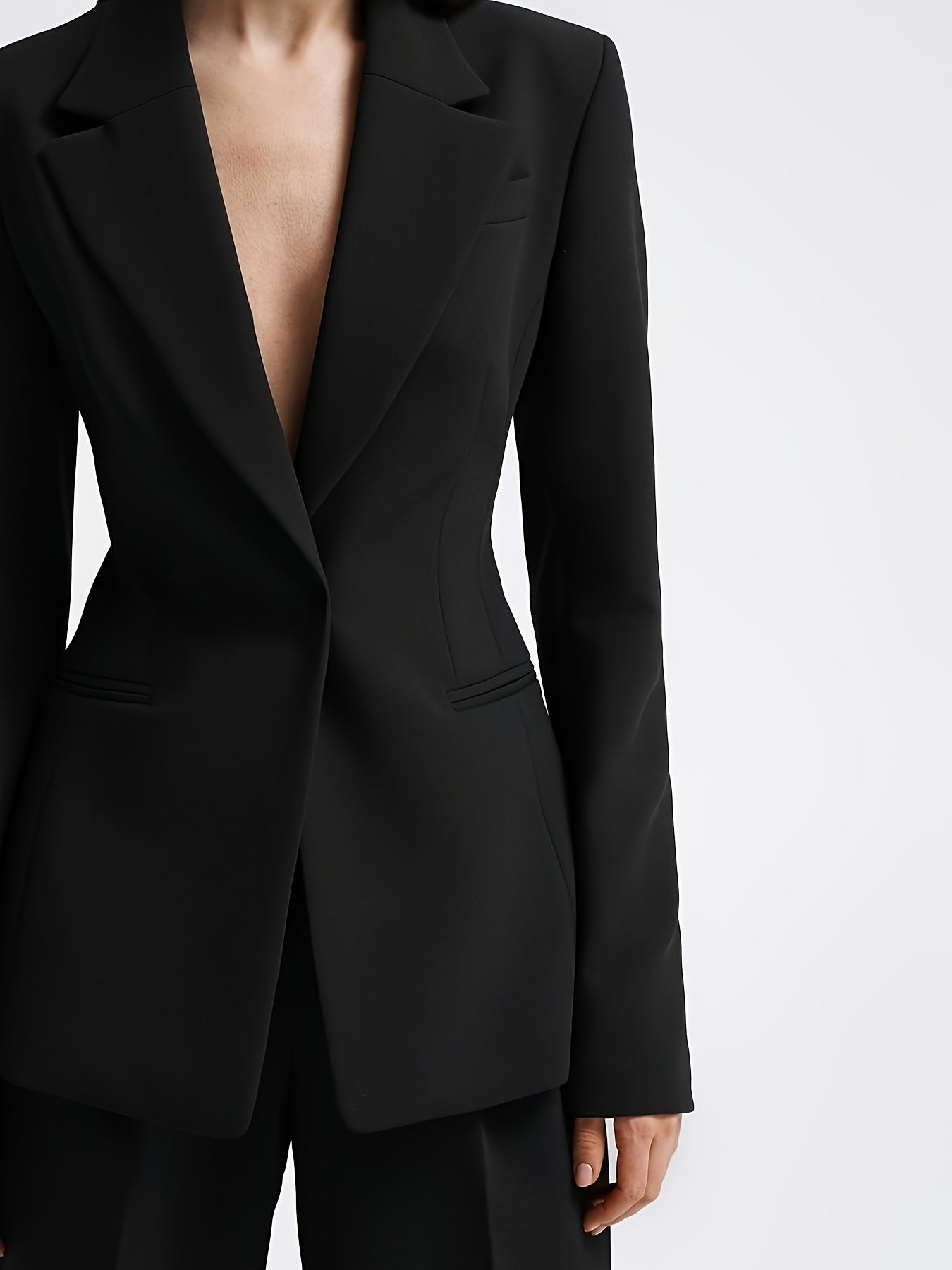 Professional Simple Suit Set for Women - High-Waisted Elegant Blazer + Pants