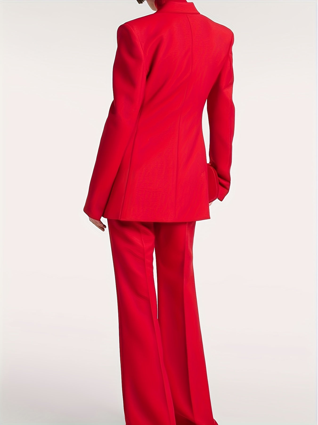 Professional Simple Suit Set for Women - High-Waisted Elegant Blazer + Pants
