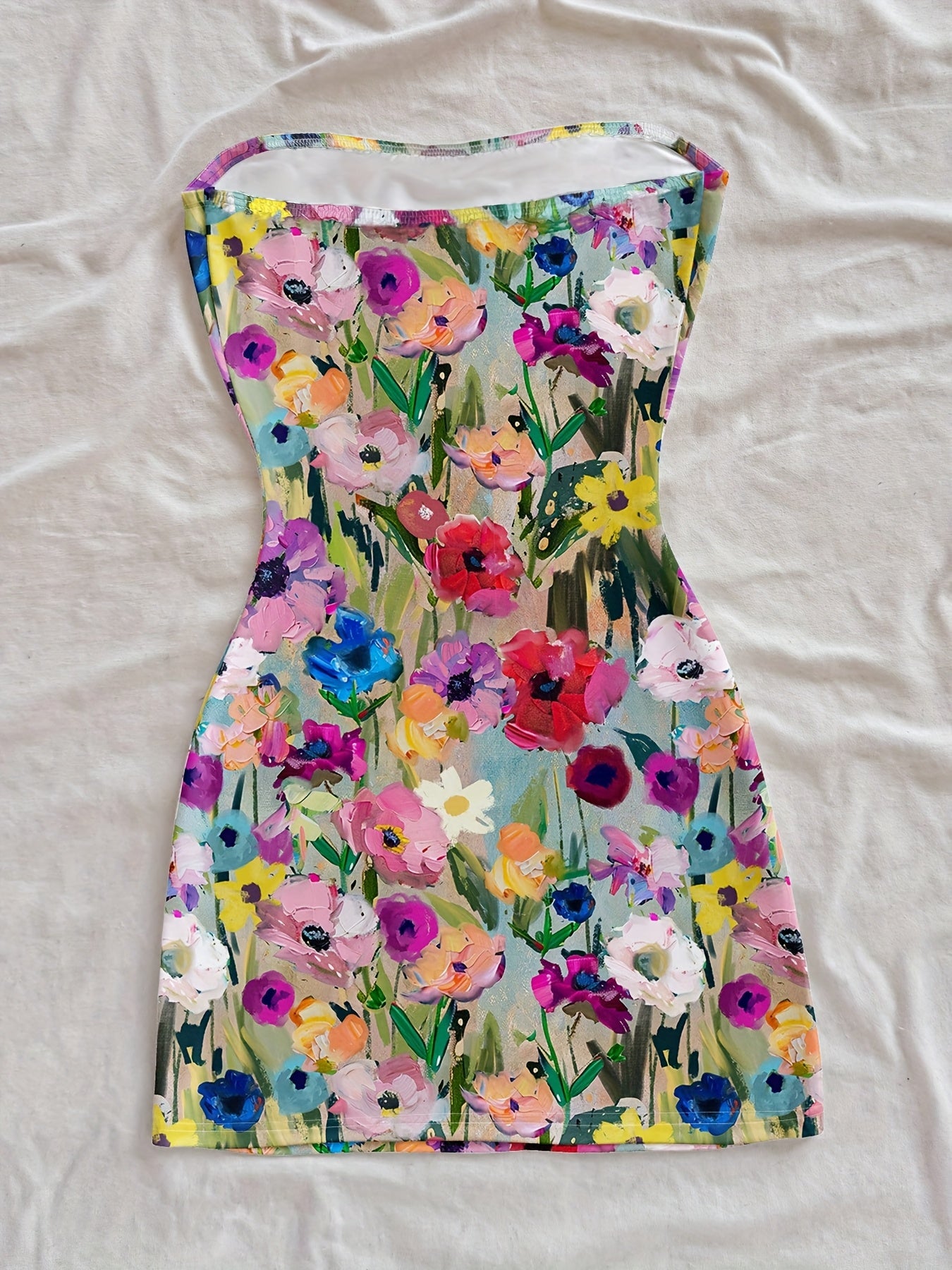 Vintage Printed Mini Dress, Retro Style, Casual\u002FVacation Vibe, Sexy, Cute Y2K Coconutgirl Bohemian Holiday Look.