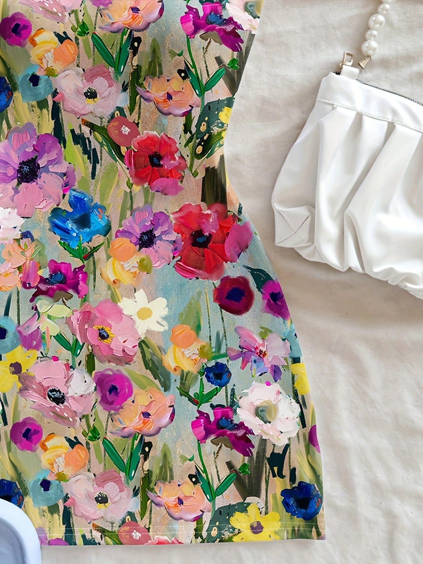 Vintage Printed Mini Dress, Retro Style, Casual\u002FVacation Vibe, Sexy, Cute Y2K Coconutgirl Bohemian Holiday Look.
