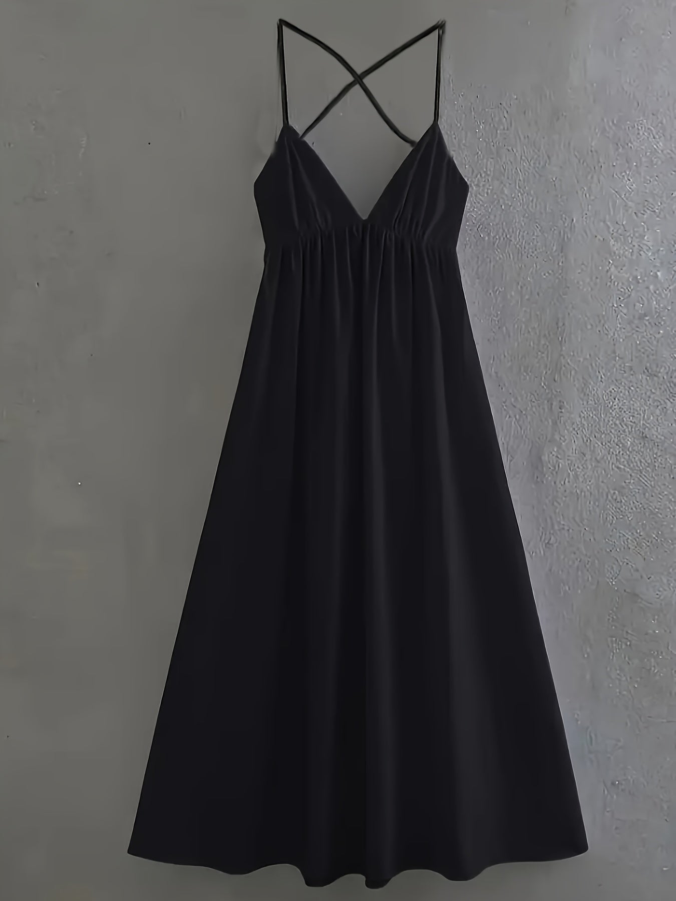 Women's Sexy Backless Evening & Party Dress - Spaghetti Strap Formal\u002FBeach Gown, Machine Washable Elegant Black Formal Attire for Women